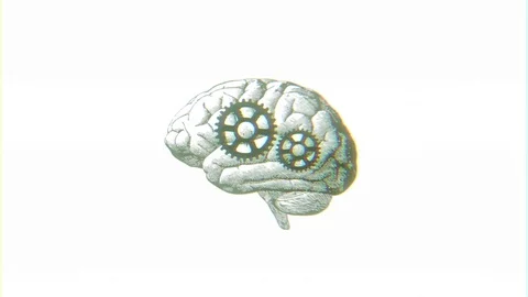 4k Brain Power With Gears Background Loop Stock Footage 98682288