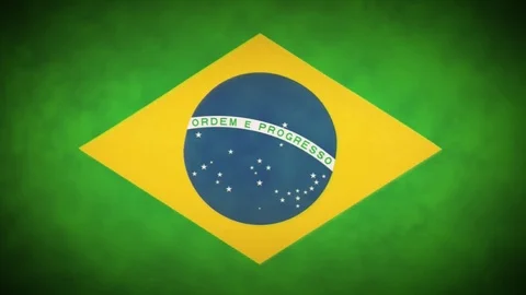 4k Brazil Flag Background Loop With Glitch Fx Stock Footage 96586459