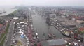 4k Bremerhaven harbor aerial panning shot while Sail exhibition 4k or 4k+ Resolution