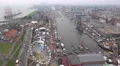 4k Bremerhaven harbor aerial view while Sail exhibition 4k or 4k+ Resolution