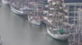 4k Bremerhaven harbor aerial view zoom out tall ships Sail exhibition 4k or 4k+ Resolution