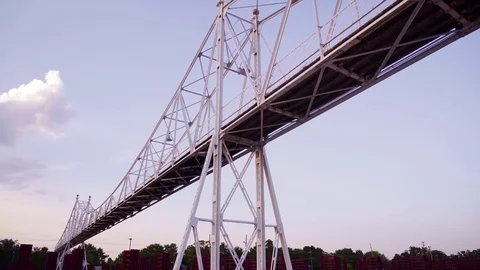 4k Bridge Over Train Tracks Stock Footage 78885504