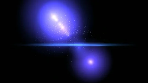 4k bright blue light in sky emitting tiny particles animation Stock-Footage 263399605