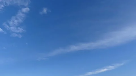 4k bright clouds, blue sky, sunny day - time lapse cloudscape - sky background Stock Footage 144467273