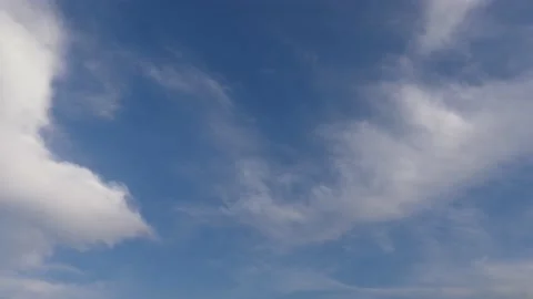 4k bright clouds, blue sky, sunny day - time lapse cloudscape - sky background Stock Footage 144468318