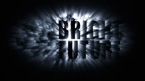 4K BRIGHT FUTURE TEXT GRAPHIC ON RAYS OF LIGHT Stock Footage 84596168