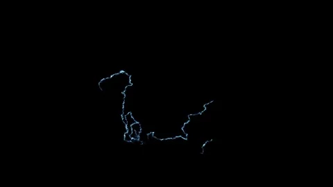 4K Bright High Voltage Lightning Bolt Strike Overlay Against Black Video stock 343661658