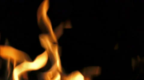 4K Bright, intense blast of flame LOOP, super close, with fragments burning. Video stock 47263151