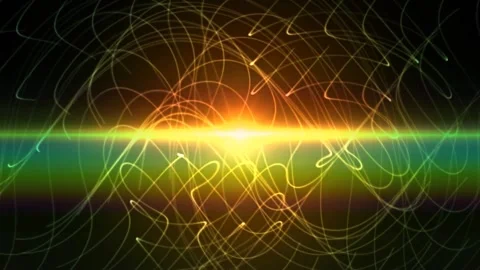 4k  bright lights with yellow strings waving motion background Stock Footage 262759649