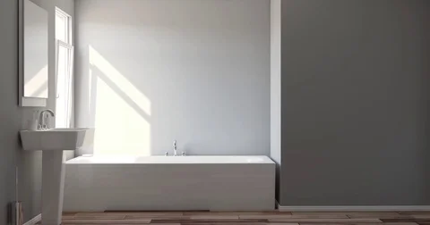 4k. Bright new bathroom interior Stock Footage 83654896