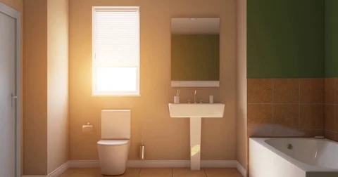 4k. Bright new bathroom interior Video stock 83655787