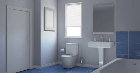 4k. Bright new bathroom interior Stock Footage 83655811
