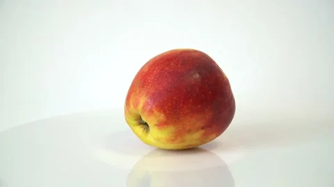 4k. Bright red ripe apples rotate on their axis Stock Footage 159085250