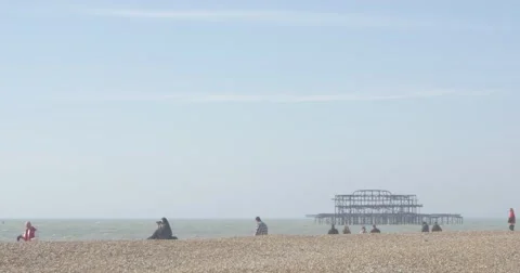 4K | Brighton Beach front Video stock 47715915