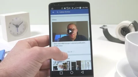 4K Browsing Facebook App on Android Phone Stock Footage 61566587