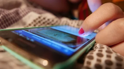 4K  Browsing Facebook Feeds On Smartphone Girl Female Stock-Footage 49699899