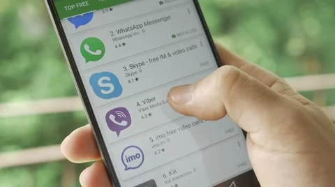 4K Browsing Messaging Apps on Smartphone Stock Footage 65312996