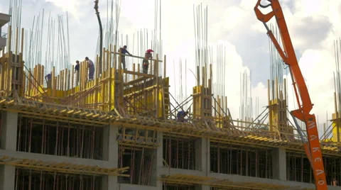 4K, Building a new tower Stock Footage 53244635
