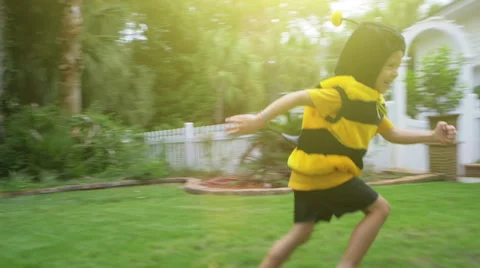 4k Bumble bee Boy running Stock Footage 42148855