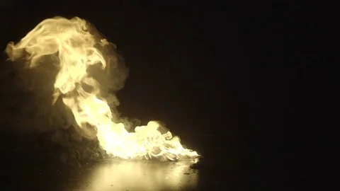 4K burning cotton / real time / big fire/night , VFX Fire Element burning cotton 動画素材 71566595