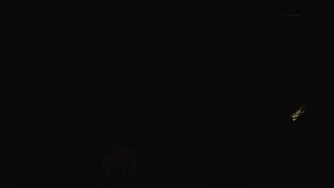 4K burning cotton / real time / flame / night , VFX Fire Element burning cotton 動画素材 71584032