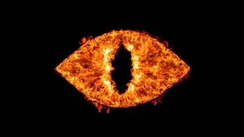 4k, burning devil eye, seamless loop with alpha matte Stock Footage 70801536