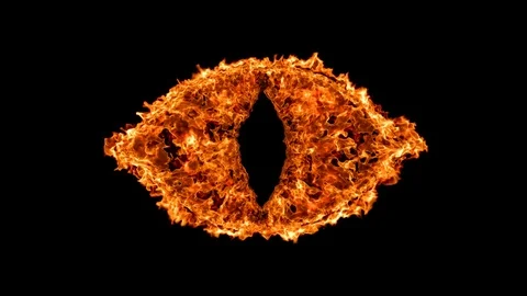 4k, burning devil eye, seamless loop with alpha Stock Footage 70801760