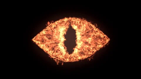 4k, burning devil eye, seamless loop with alpha Stock Footage 70801803