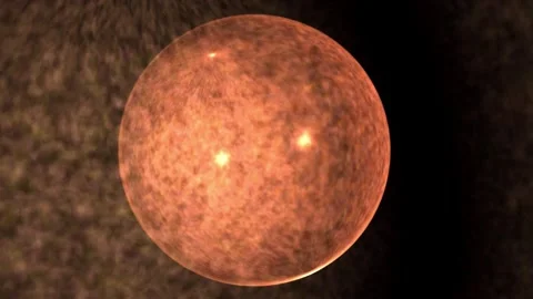 4k Burning Orbit Sphere Spinning Motion Background Stock Footage 302404676