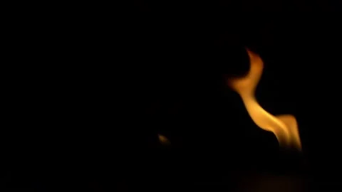 4K burning power of the flame, Flames and burning sparks close-up Video stock 213486335