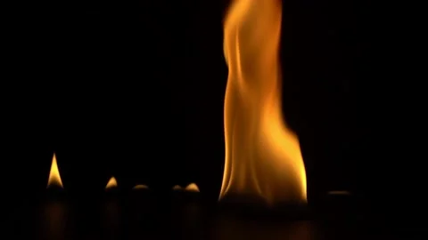 4K burning power of the flame, Flames and burning sparks close-up Video stock 213488406