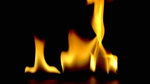 4K burning power of the flame, Flames and burning sparks close-up, Video stock 213501107