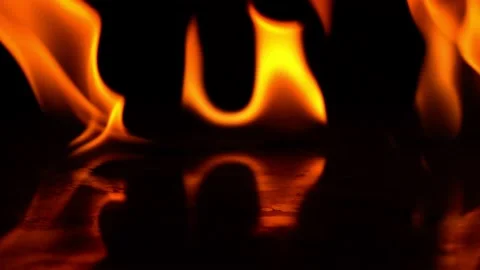4K burning power of the flame, Flames and burning sparks close-up Stock Footage 238839375