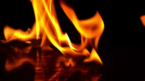 4K burning power of the flame, Flames and burning sparks close-up Stock Footage 238839494