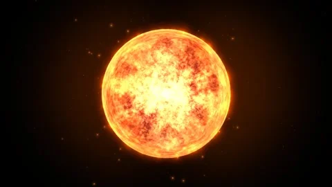 4k burning sun emitting tiny particles motion background Video stock 262459257