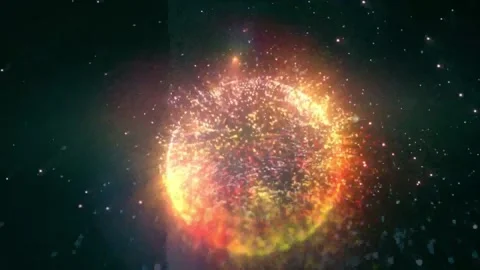 4k Burning Sun Sphere Moving  Space Motion Background Stock-Footage 311308810