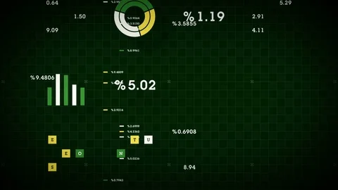 4K Business Data Scrolling Green Stock Footage 89371774