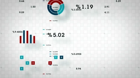 4K Business Data Scrolling White Stock Footage 89372128