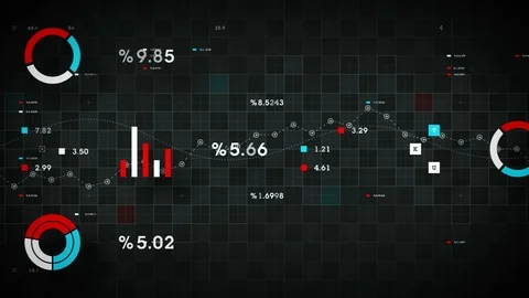 4K Business Data Tracking Black Stock Footage 89372015