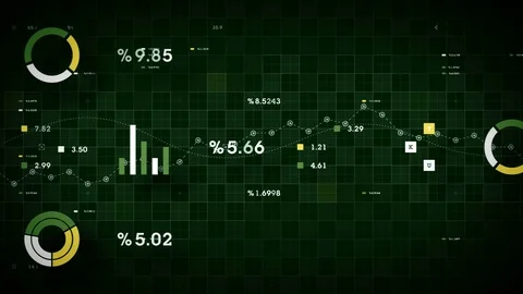 4K Business Data Tracking Green Stock Footage 89372249
