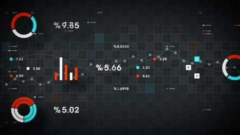 4K Business Data Tracking Silver Stock Footage 89372324