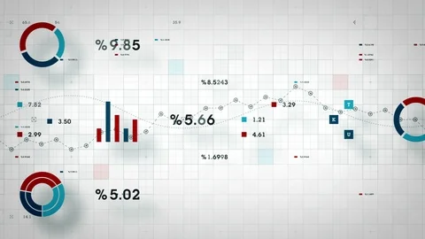 4K Business Data Tracking White Stock Footage 92349333