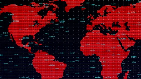 4k business digital data wall with world map,Financial figures,Global economy. 库存影片 116281637