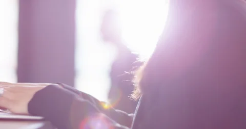 4K Business executives at work with focus pull from foreground to background Stock Footage 104125085