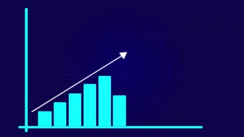 4K Business Growth Graph Bar Chart Motion Loop Stock Footage 344310649