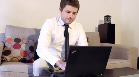 4k Business Man on Laptop Stock Footage 40285953