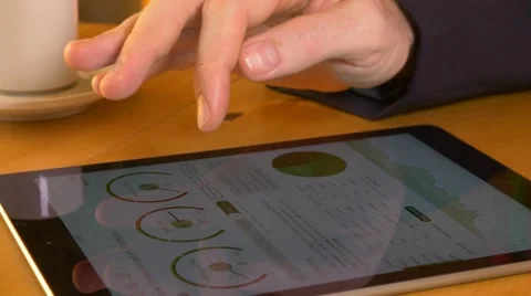4k business man using tablet Ipad checking finances stock market businessman Stock Footage