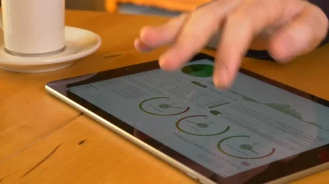 4k business man using tablet Ipad checking finances stock market businessman Stock Footage 57311221