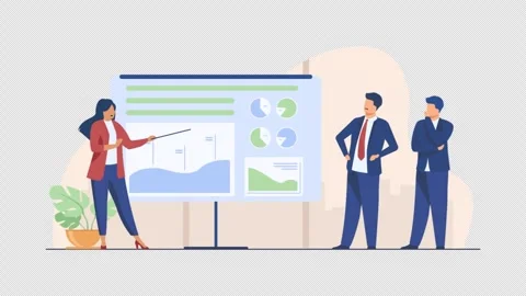 4K Business Presentation Animation, Corporate Meeting, transparent Background Stock Footage 310132753