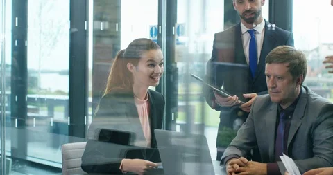 4K Businessman in a meeting looking at camera with worried expression Stock Footage 118917229